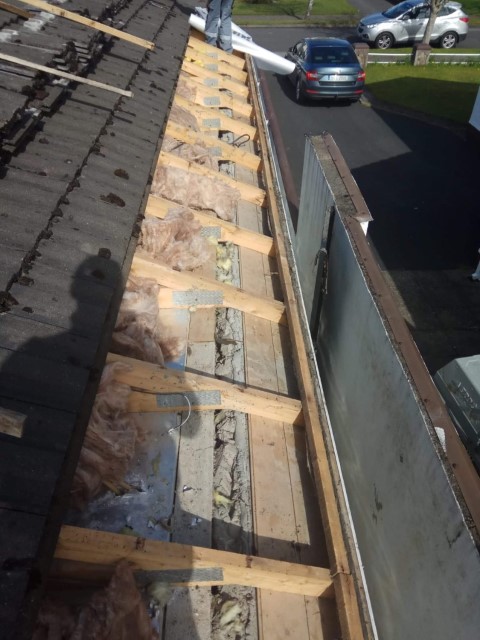 Damaged underlay on roof (2) Damaged underlay on roof (2)
