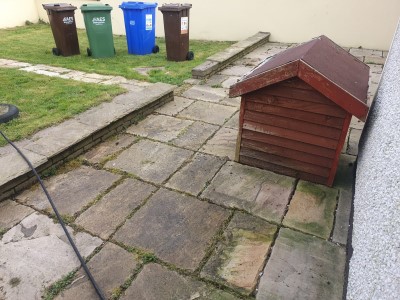 Before Slabbed Patio Cleaned